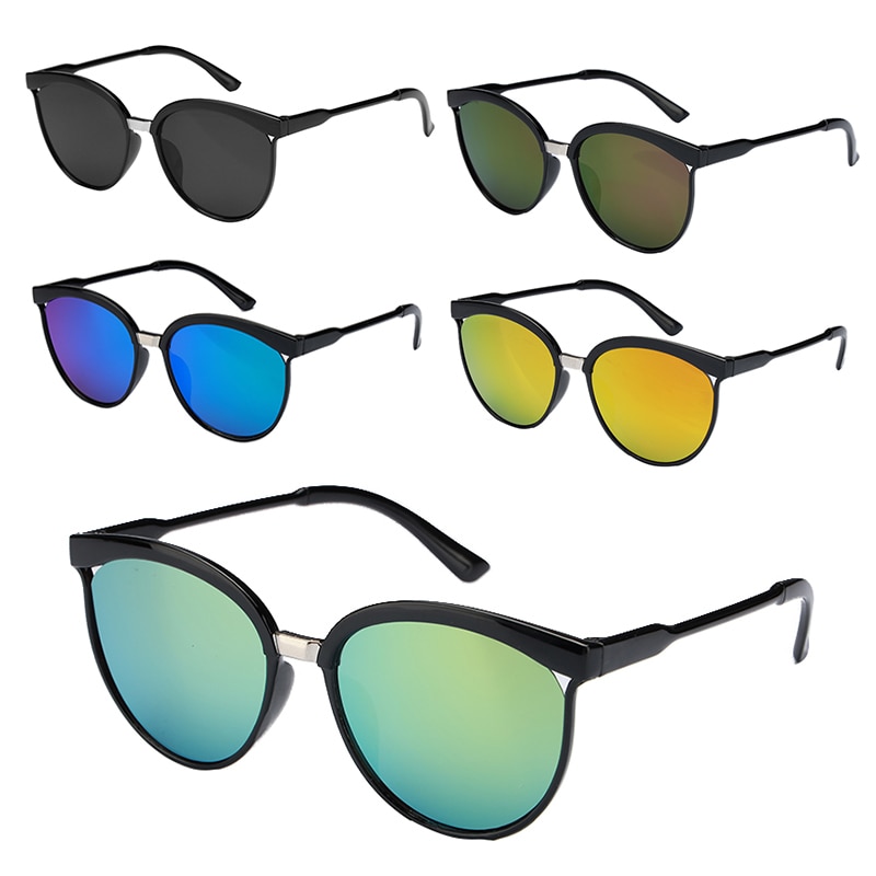5 farver klassiske spejlcirkelbriller uv-resistente runde metalramme solbriller briller til mænd kvinder