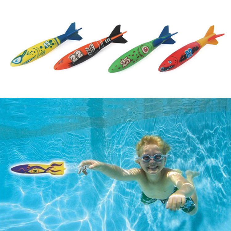 4 Stks/set Outdoor Zwembad Gooi Leveren Lancering Zweefvliegtuig Speelgoed Torpedo Model Ouder-kind Interactie Zomer Spelen Water Dive speelgoed