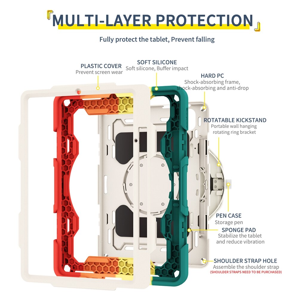 Funda de silicona para Xiaomi Mi Pad 5 MiPad5 Pro, carcasa de 11 pulgadas, , segura para niños, a prueba de golpes, anillo de tracción, soporte para tableta