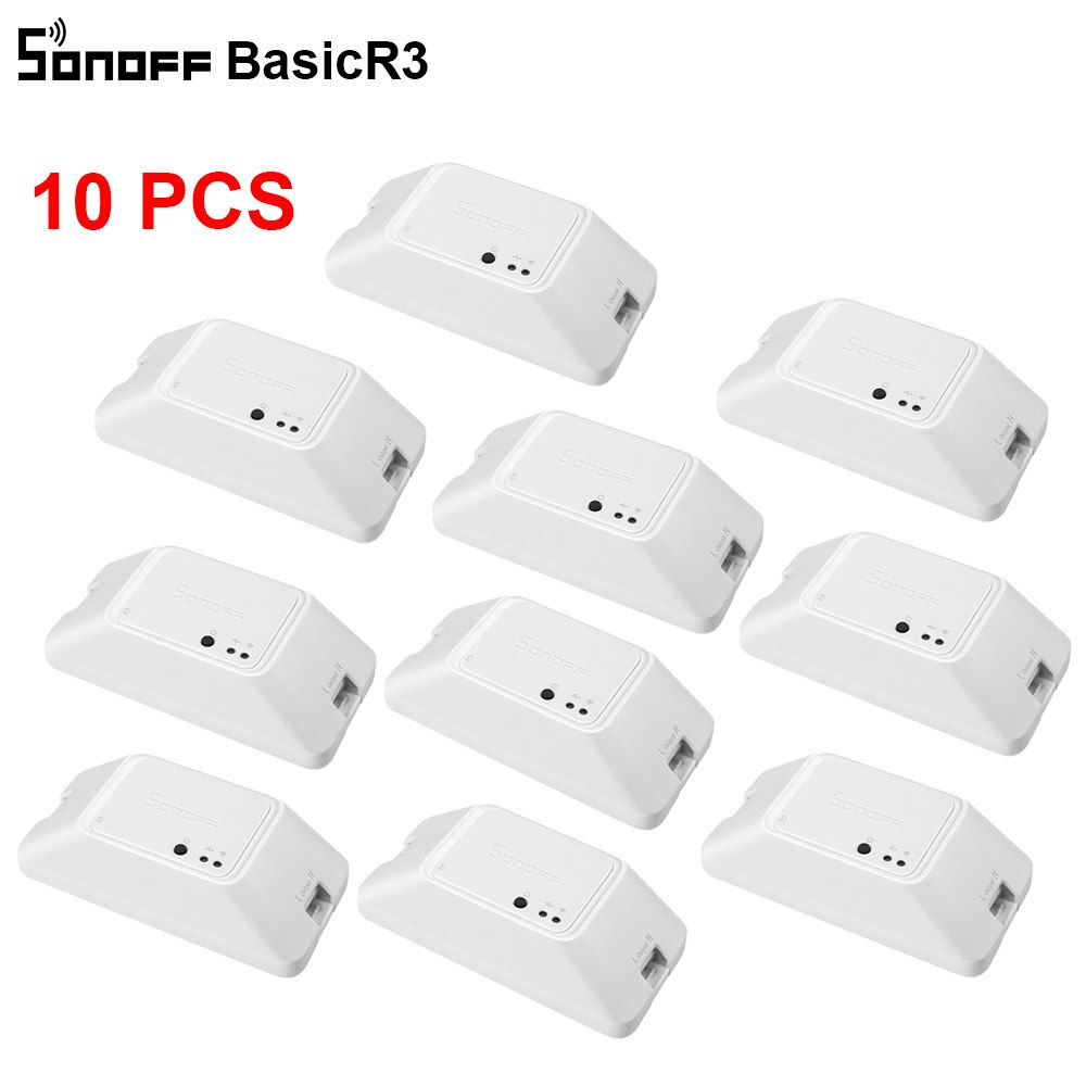 3/10 stk itead sonoff basic  r3 wifi switch relæmodul switch modul trådløs smart lys switch wifi diy switch arbejde med alexa