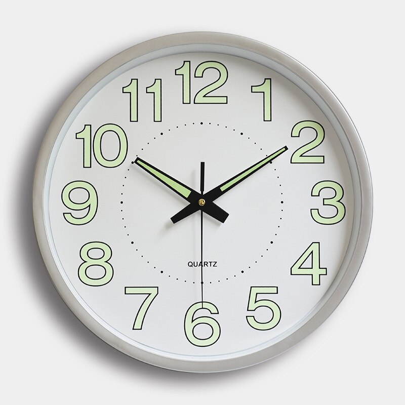 Reloj de pared de Blanco luminoso en 3d, reloj de cuarzo con escondite secreto, reloj colgante de cuarzo para habitaciones de niños, reloj colgante Wandklok W: Plata