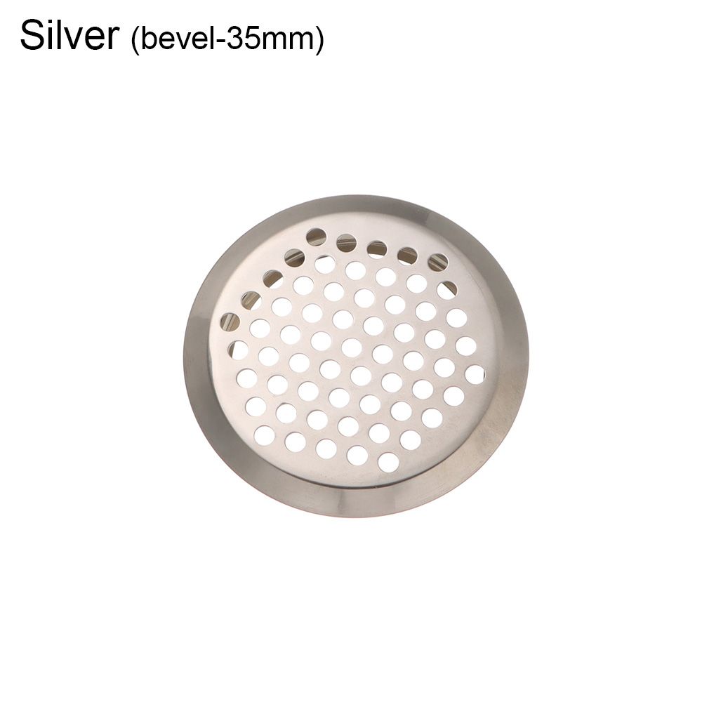 Œillet pour chaussures de placard, accessoires de garde-robe, couvercle de ventilation en acier inoxydable, décoration de Grille de ventilateur, ornements de trous: silver-bevel-35mm