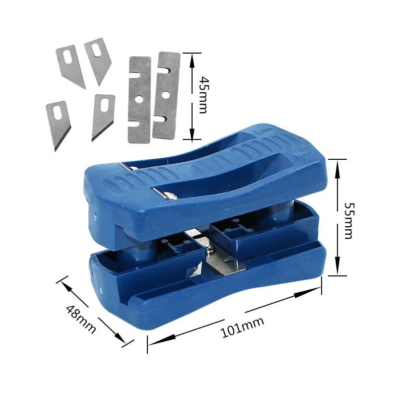 Dispositif de coupe de machine de baguage de bord dispositif de bloc tête de Double bord en bois et coupe-queue pour bande de reliure de PVC de charpentier