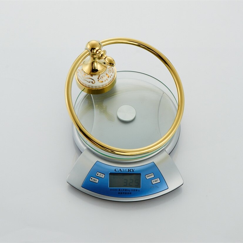 Gold towel bar Wall Mount Towel Ring Bathroom Accessories Bath Towel Holder Bath Hardware 9088K