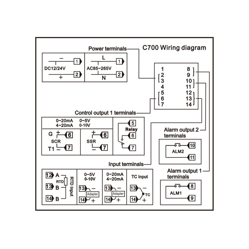 Digital PID Temperature Controller Relay Output K Thermocouple Or PT100 Input Heating Or Cooling With Alarm