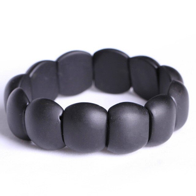 100% Mode Mannen Natuursteen Armband Zwart Bianshi Kralen Bian Steen Armband/Gezondheidszorg