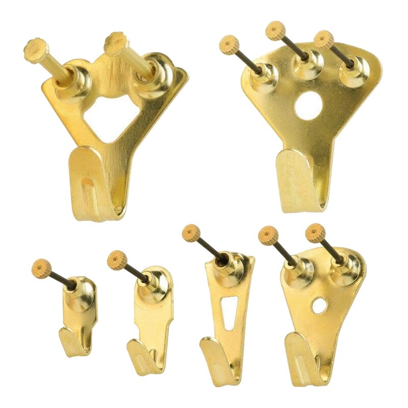 Picture Hangers,140 Pieces Photo Frame Hanging Kit,Picture Hanging Kit with Nails for Wall Mounting, Supports 10-100 Lbs: Default Title