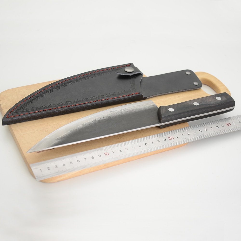 ZINZUO Kitchen Knife Edge Guards Case Leather Covers Sheath For Forged Butcher Boning Knife Blades Chef Knife Tied To Belt Tools