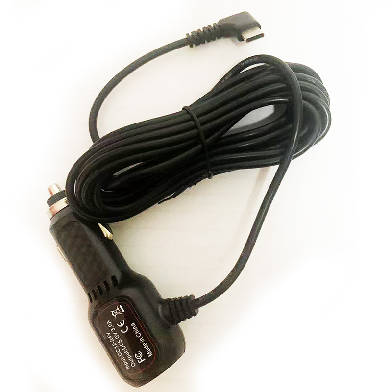 12 V-24 V naar 5 V 3A 90 graden hoek TYPE-C USB autolader adapter met USB vrouwelijke poort en 3,5 m kabel voor auto DVR voertuig opladen