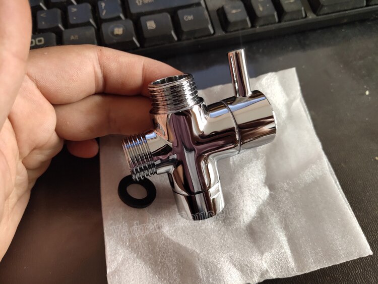 1/2 to 3/4 Chrome 3 Way Diverter Valve 4/8 to 6/8 Shower water distributor, shower nozzle switch 1 to 2 ways connector converter
