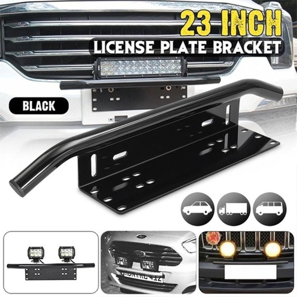 23Inch Auto Voorbumper Nummerplaat Beugel Aluminium Bull Bar Stijl Houder Voor Licht Bar Auto Vrachtwagen Suv universele