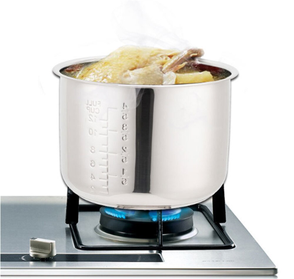 Szybkowar 6L wewnętrzna doniczka ryżowa szybkowar wkładka wewnętrzna ze stali nierdzewnej minuta szybkowar podwójny dno