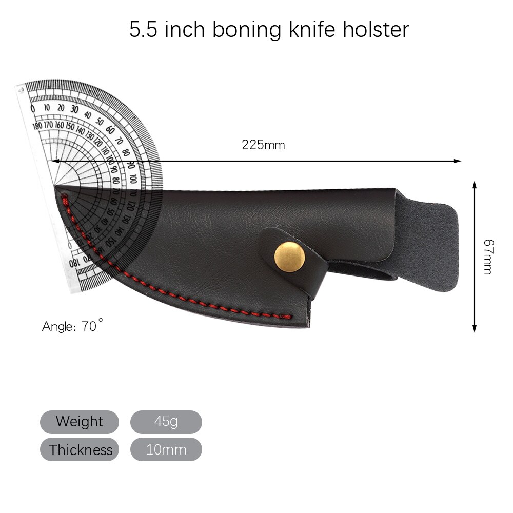Leder Mantel für 5.5 &quot;6&quot; Zoll Boning Messer Serbisch voll Seetang schneiden Hackmesser Küchenmesser Mantel Abdeckung Messer schutzhülle: 5.5 Zoll Schwarz