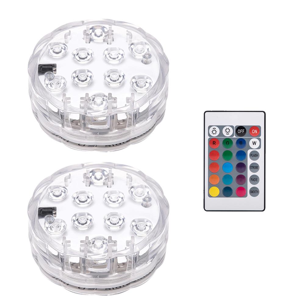 Led Duiken Knop Licht Aquarium Waterdichte Licht Kleurrijke Onderwater Afstandsbediening Licht Voor Zoutwater Zoetwater Vis