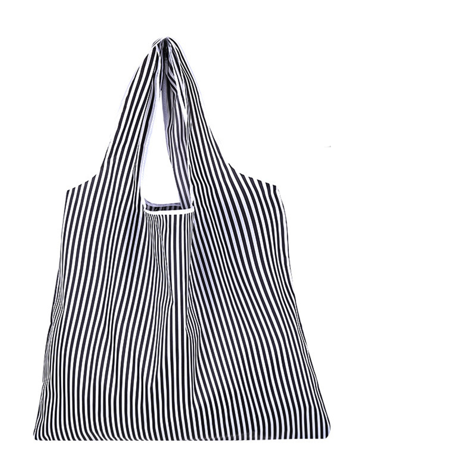 Printing Foldable Eco-Friendly Shopping Bag Tote Folding Pouch Handbags Convenient Large-capacity For Travel Grocery Bag: Dark Grey