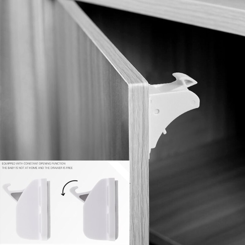 62KC Magnetic Cabinet Locks w/ 4 Locks 1 Key Drilling Sticky Type Safety Latches