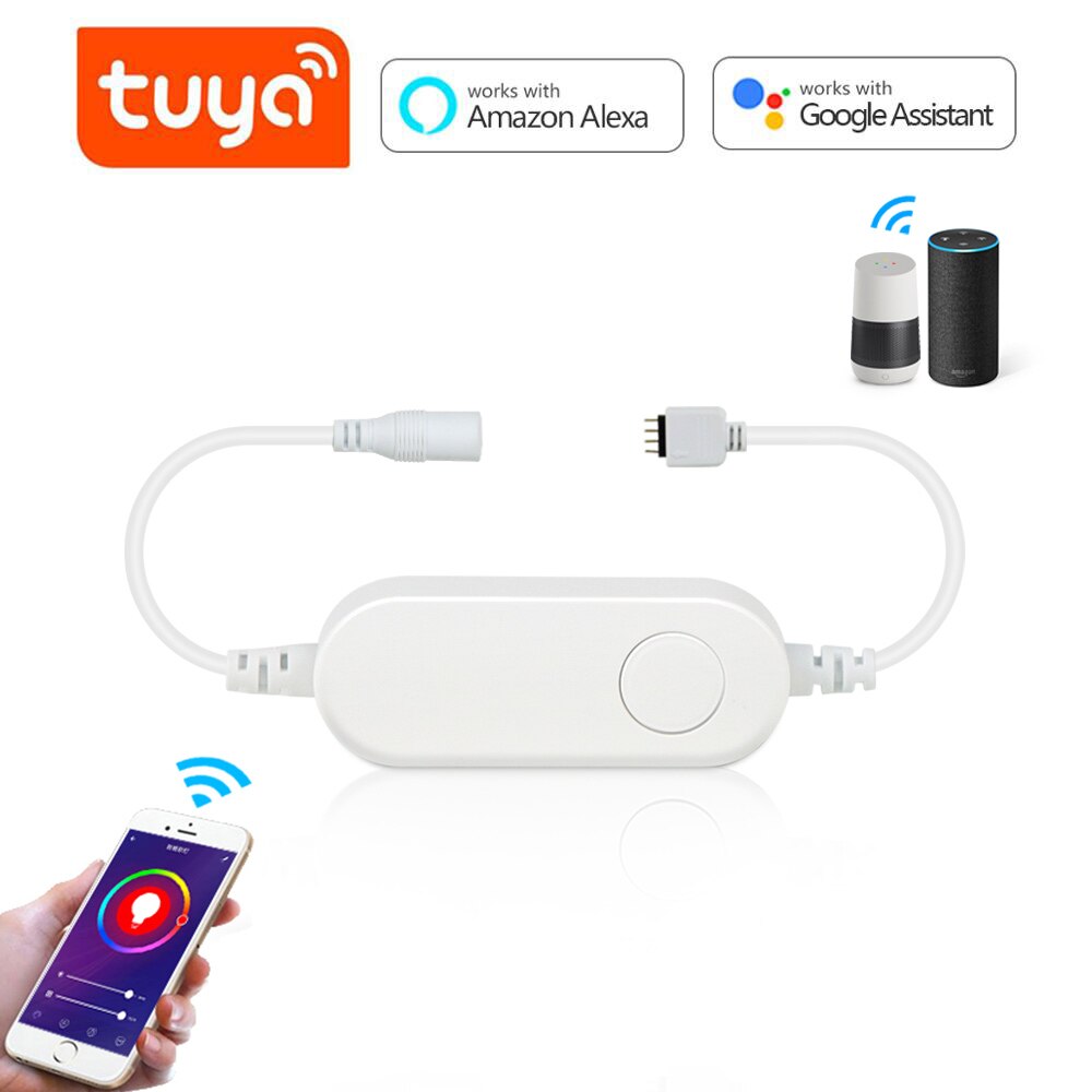 Tuya Smart Life RGB LED Wifi Controller Smart Voice Control for 5050 2835 SMD LED Strip work with Alexa Echo Google Home