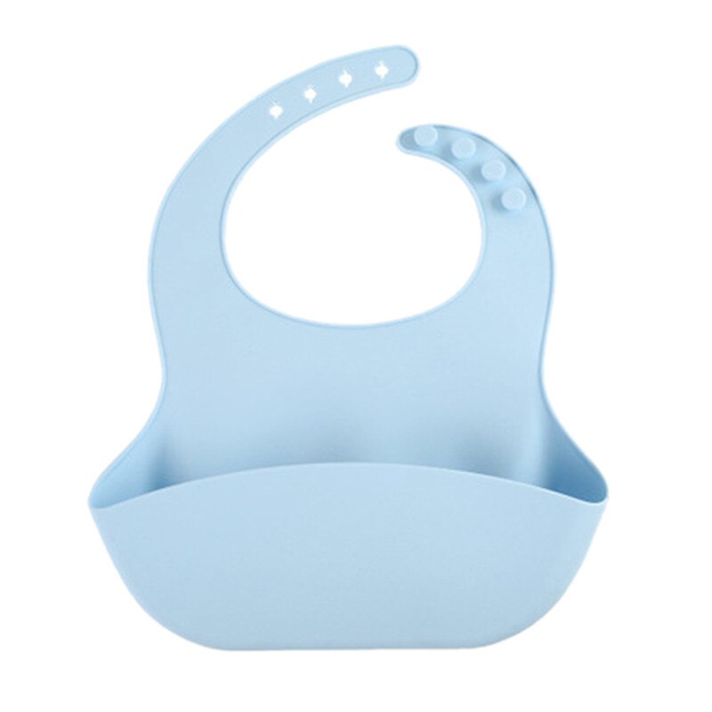 Babador do bebê silicone impermeável babador bolsos eva à prova dwaterproof água almoço alimentação babadores com sólido durável silicone babador dropship: Azul