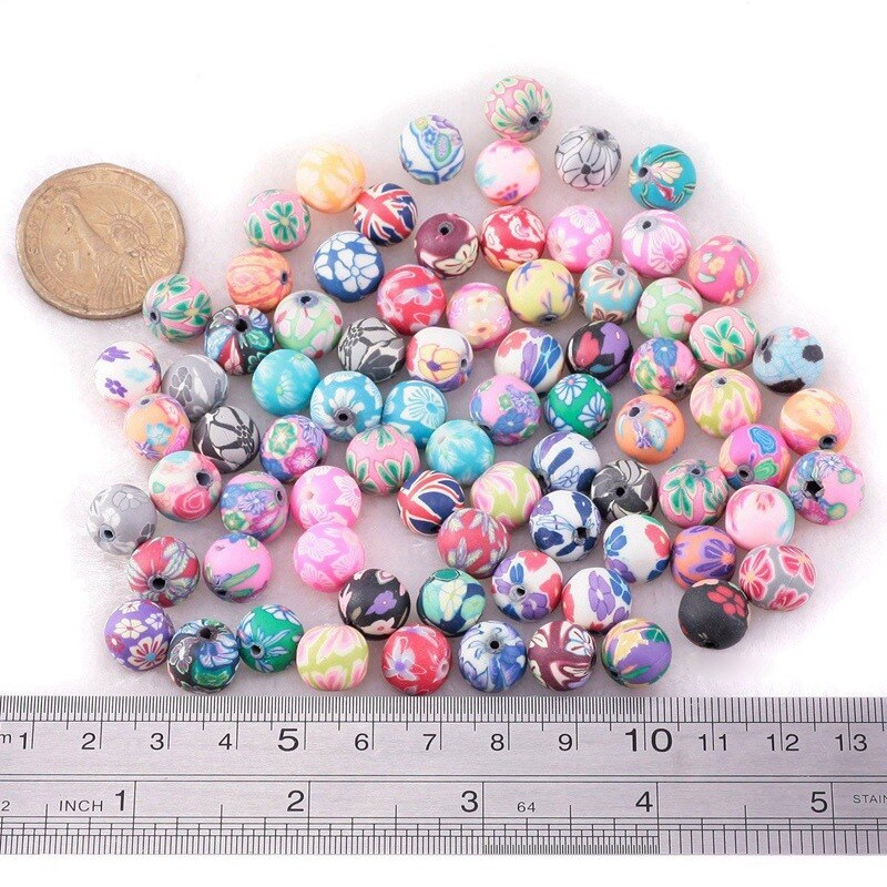 200 stuks kralen sieraden accessoire keramiek ronde dia  ,100 stuks 12 mm & 100 stuks 10 mm