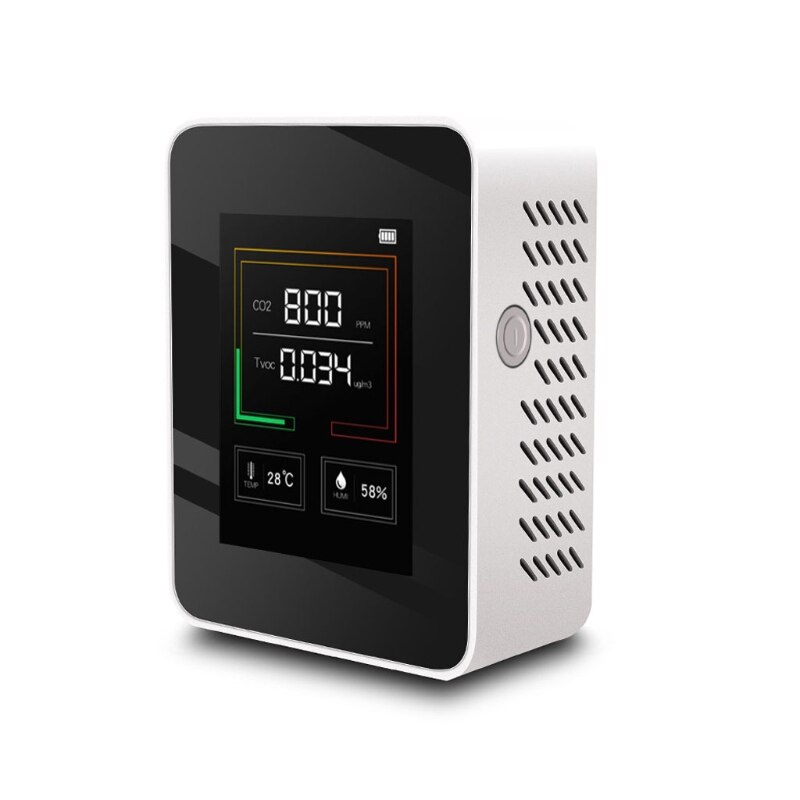 CO2 Meter Air Monitor carbon dioxide sensor CO2 TVOC HCHO AQI detector Detection of carbon dioxide concentration: W-With Battery