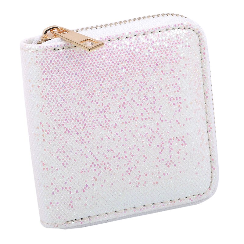 Läder paljett kort plånbok dam tofs dragkedja plånbok glitter dam små kreditkortshållare plånböcker
