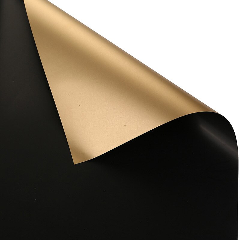 5pcs/set 58*58cm luxury turn gold flower wrapping paper waterproof paper DIY wrapping wedding decoration: Black
