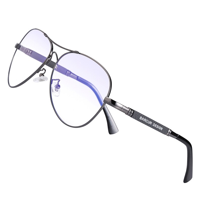 Barcur anti blåt lys blokerende briller computer glas memery optisk øje uv blokerende gaming filter briller: Grå anti blå