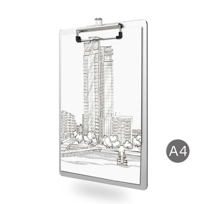 A4 aluminiumslegering skriveklip bord skridsikker fil hardboard papirholder kontor