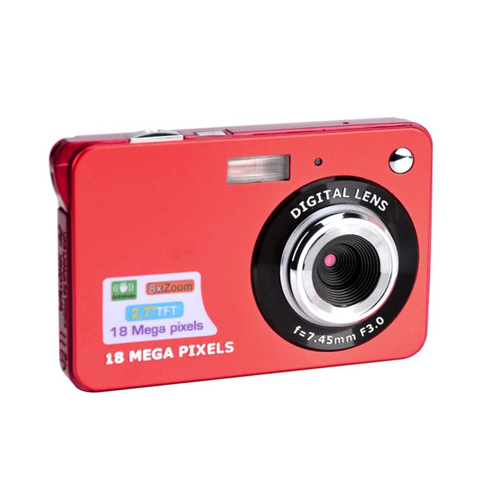 Caméra numérique Anti-secousse, caméscope vidéo CMOS, Micro caméra, pour enfants, écran LCD TFT pouces, 18MP 2.7 P Zoom 8x HD, 720: Rouge