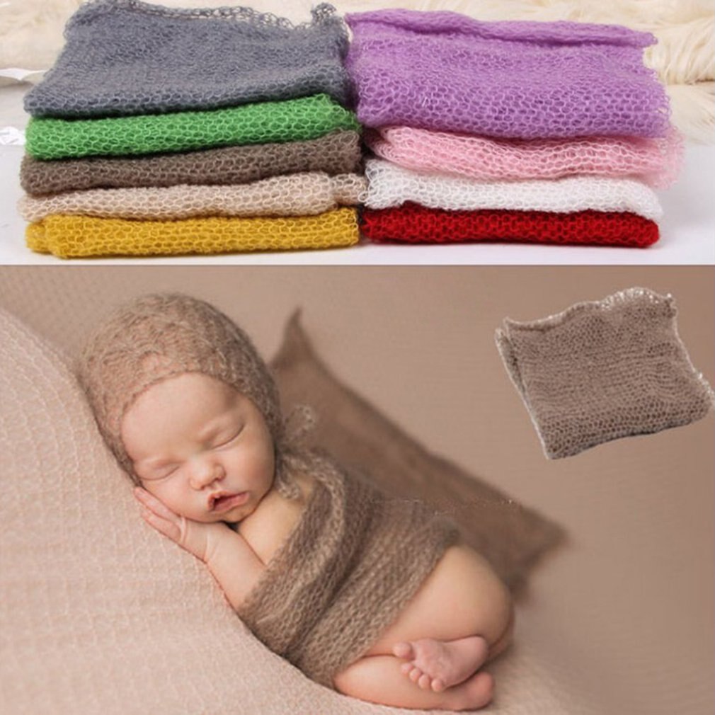 9 Kleuren Zachte Baby Fotografie Props Katoenen Deken Wraps Stretch Gebreide Wrap Pasgeboren Foto Wraps Doek Accessoires 40*60cm