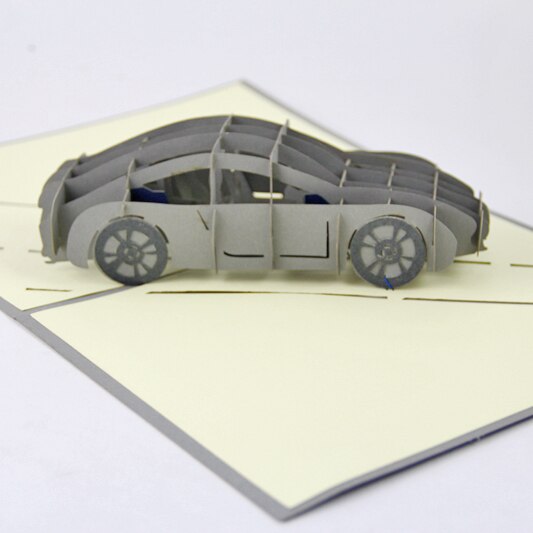 Carte de vie de luxe pour voiture | Carte kirigami 3D/cartes de vœux faites à la main, pour homme,