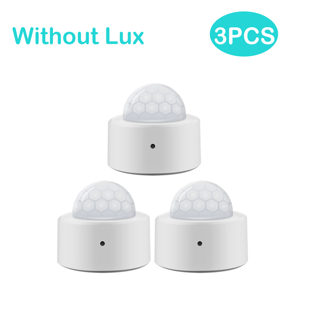Tuya 2 in 1 Zigbee Mini Pir-bewegungsmelder + Helle Lux Licht passiv Infrarot Sicherheit Einbrecher Alarm Sensor: ohne Lux 3Stck