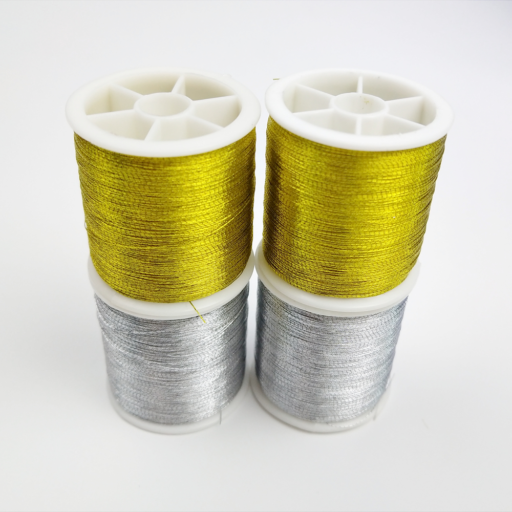 Embroidery Sewing Threads Gold/Silver Sewing Thread Supplies Cross Stitch Polyeste Durable Threads 100M Per Roll