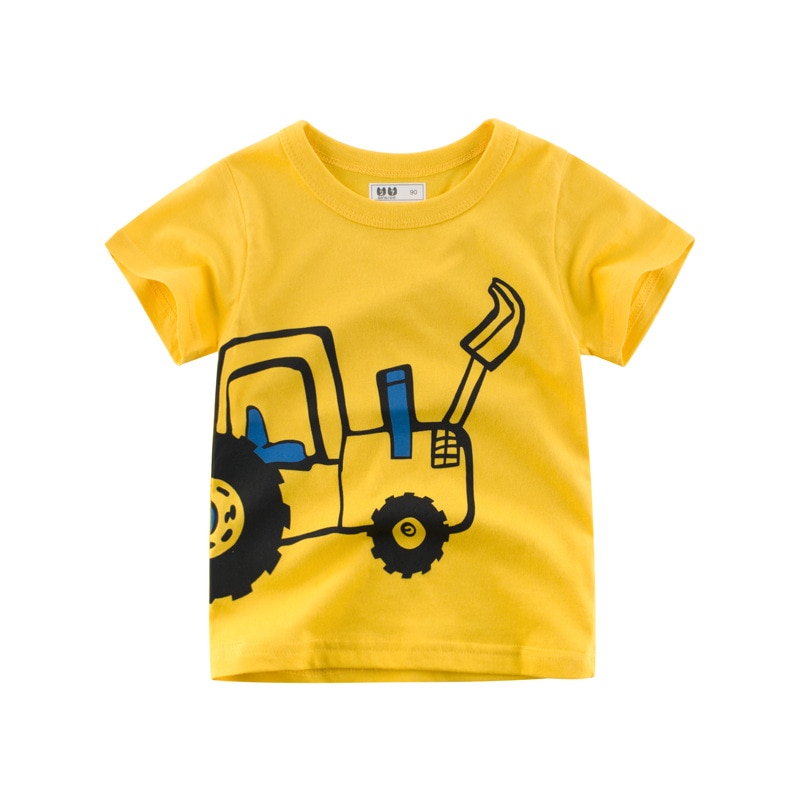 Summer Infant Baby Boys T Shirts Top Short Sleeve Cartoon Pattern Print Pullover Tops: 4T