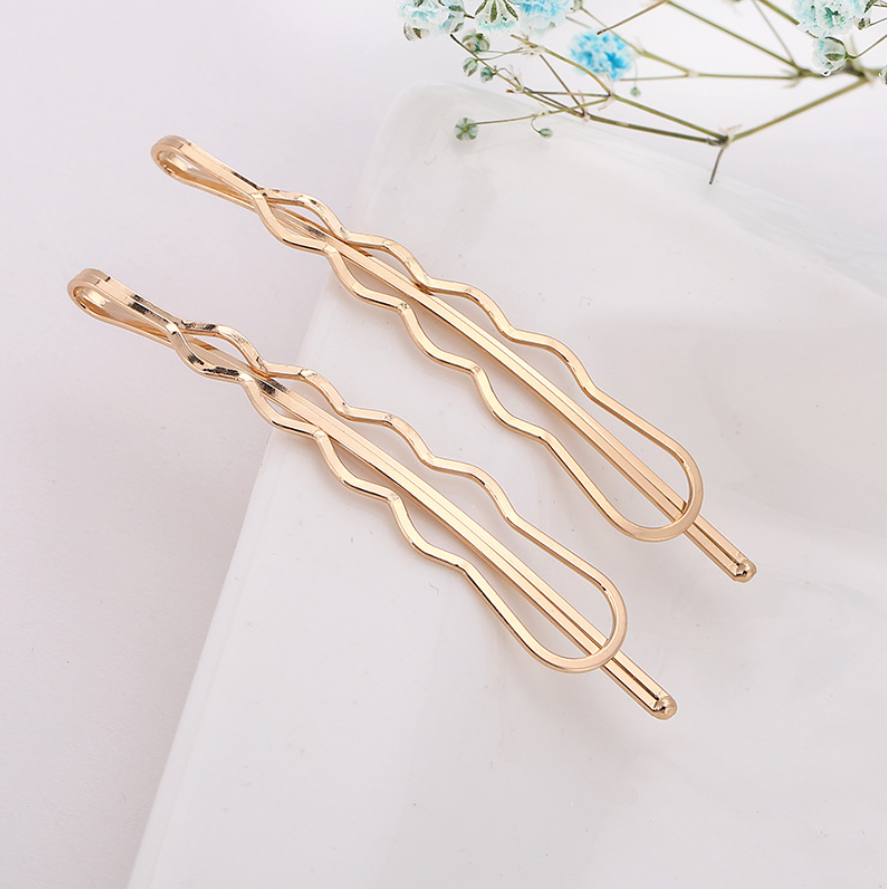 5 pinzas para el cabello de Color dorado, horquillas onduladas a la , pasadores de Metal, Clip BB Invisible, horquillas onduladas, accesorios para el cabello: Azul cielo