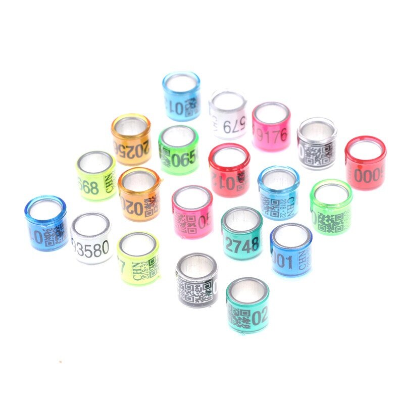 20pcs/lot Pigeon Rings Digital Bird Foot Ring Bird Parrot Pigeon Leg Rings Supplies Accessories Bird Training Tool