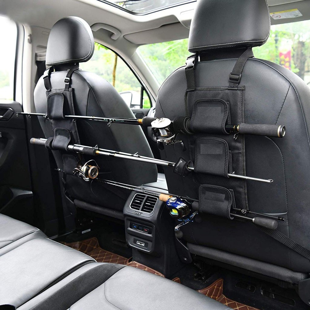 Selling Autostoel Vissen Vlot Set Klittenband Hengel Houder Rest Car Carrier Voor Voertuig Backseat 3 Polen Visgerei tool # P5