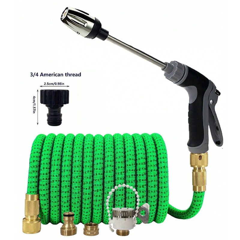 25FT-125FT Telescopic Garden Watering Hose, High-Pressure Adjustable Nozzle, Garden Irrigation Cleaning Tool: 50ft