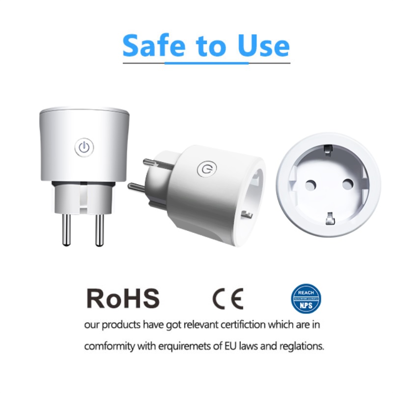 16A WIFI Smart EU Plug Smart Switch Socket Audio Control Smart Timing Socket Wireless Outlet Voice Intelligent Control