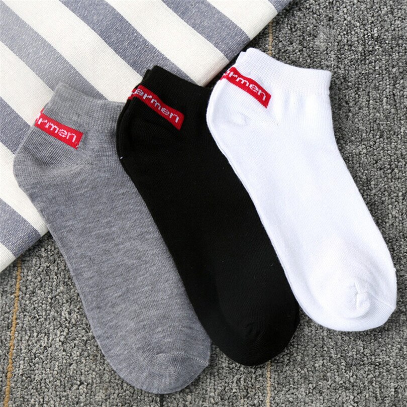 1 Pair Unisex Summer Women Men Couple Comfortable Stripe Cotton Casual Daily Sock Slippers Short Ankle Socks