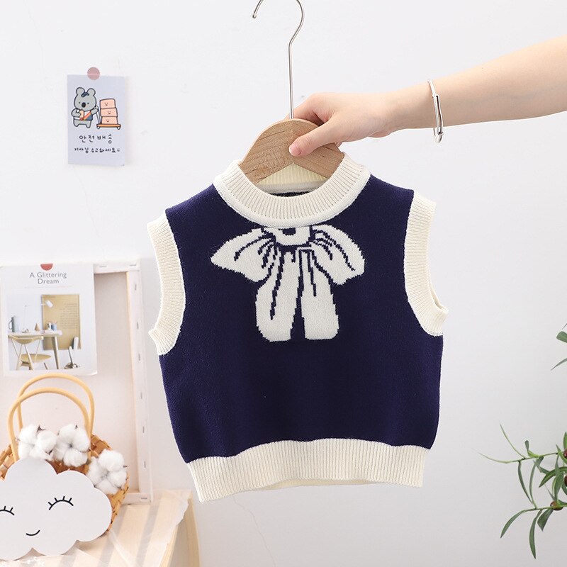 Baby Kids Girls Clothes autunno inverno moda maglia lavorata a maglia per ragazza maglione Pullover senza maniche 2021 nuovi vestiti per bambini