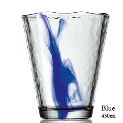 Lead-free Crystal Cups Blue Glass Whiskey Wine Glass High Capacity Beer Glass Wine Cup Bar Hotel Party Drinking Ware: 430ML