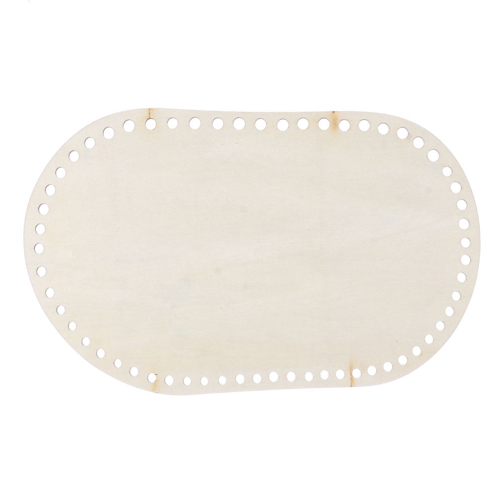 2Pcs/set Natural Wooden Basket Bottom Crochet Basket Bottom Embroidery Floss Organizer Hollow Crochet Basket Base DIY Craft: Oval