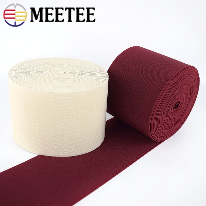 2 metros 10cm de ancho 1,4mm cinta elástica Color Beige vino cinta de banda de goma elástica gruesa de doble cara para Ropa Accesorios de cintura