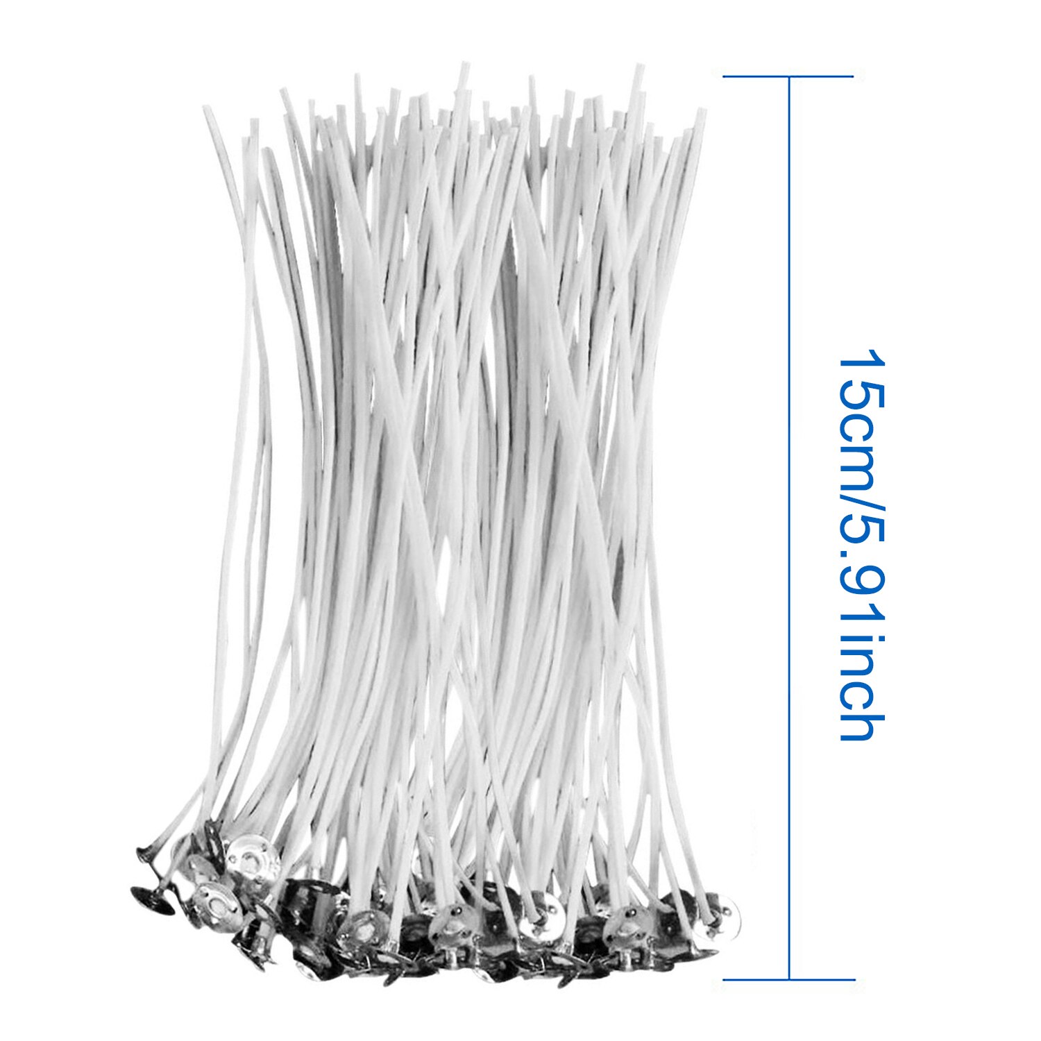 Behogar 100PCS 15cm Geen Rook Kaars Wieken Cores + 100PCS Stickers + 1 STUKS Lont Centrering Apparaat voor DIY Soja Paraffine Kaars Maken