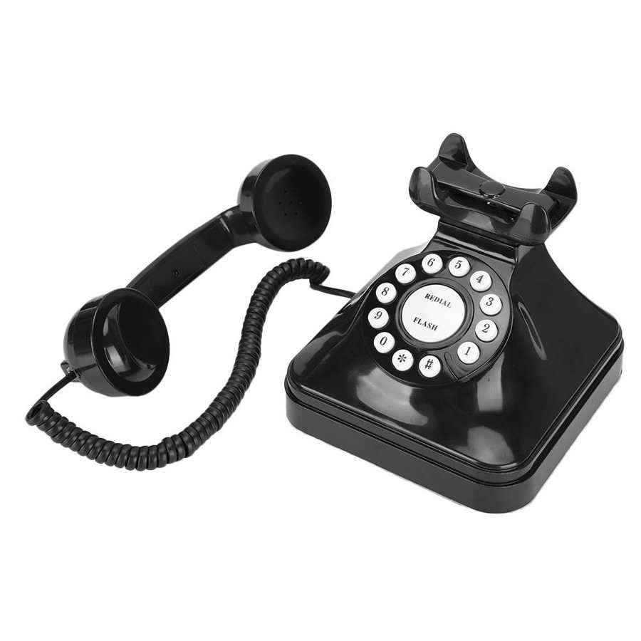 Vintage retro vaste telefoon, multifunctionele bureautelefoon met snoer, oude telefoons met herhaalfunctie, flitsfunctie voor thuiskantoor, hotel