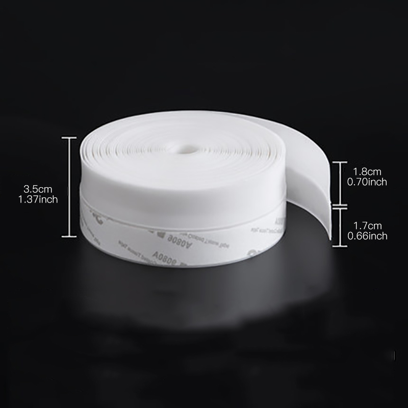 3 Meter Zelfklevende Deurafdichting Strip Siliconen Onderkant Deur Seal Geluidsdichte Deur Windows Weer Strippen: WHITE / 25mm