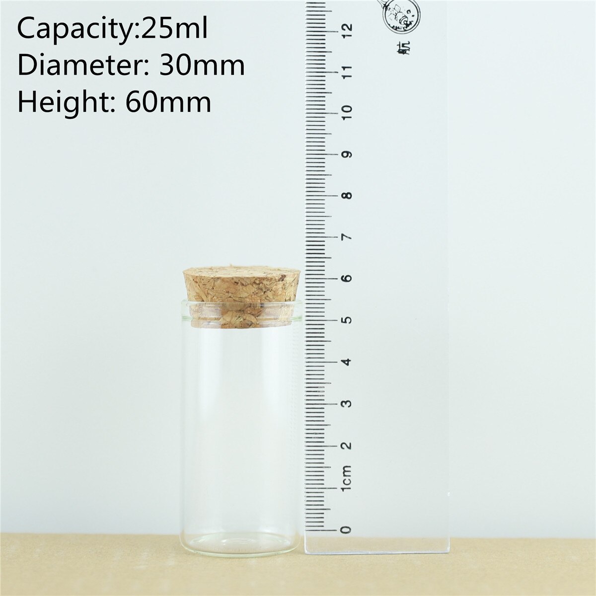 24pcs/Lot Cork In Vitro Glass Bottles Thick Borosilicate Heat-resistant Wishing Bottle Glass Jars Storage Souvenir Container