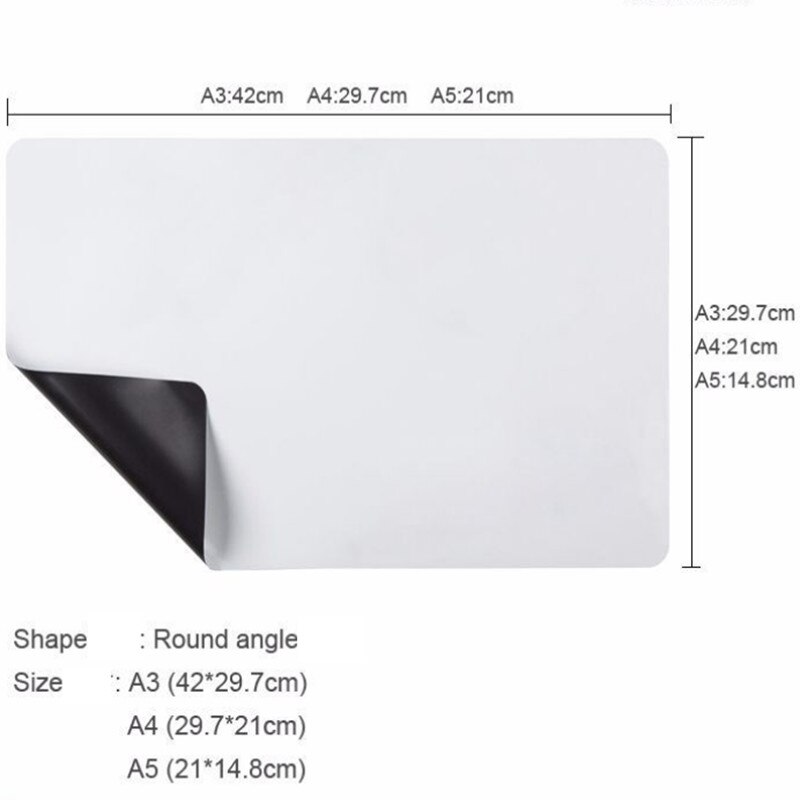 Magnet whiteboard A4 soft magnetic board, Drying Erase drawing Office Flexible Pad and recording board For Fridge Refrigerator
