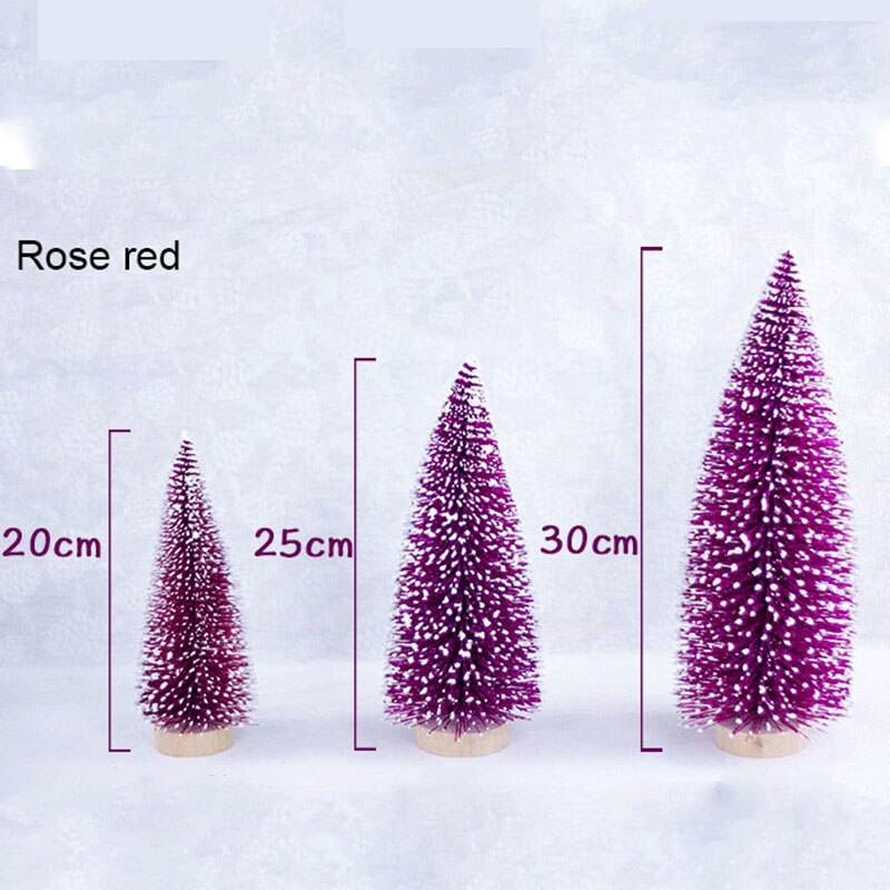 20-30CM White Pine Needle Tree Cedar Christmas Tree Ornaments Christmas Decorations Artificial Tree Decor Desktop Christmas: Rose Red / 25cm